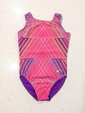 GREAT Destira Gymnastics Dance Leotard CM Medium GEOMETRIC Flipside Flip Side